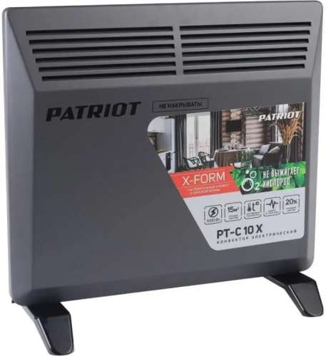 Конвектор Patriot PT-C 10 X,  1000Вт,  с терморегулятором, серый [633307302]